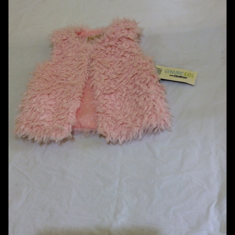 Toddler Girl Fur Vest Genuine Kids by Oshkosh Pink